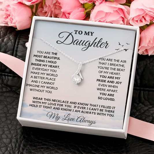TO MY DAUGHTER - BEAUTIFUL HEART -  Alluring Beauty Necklace SJ
