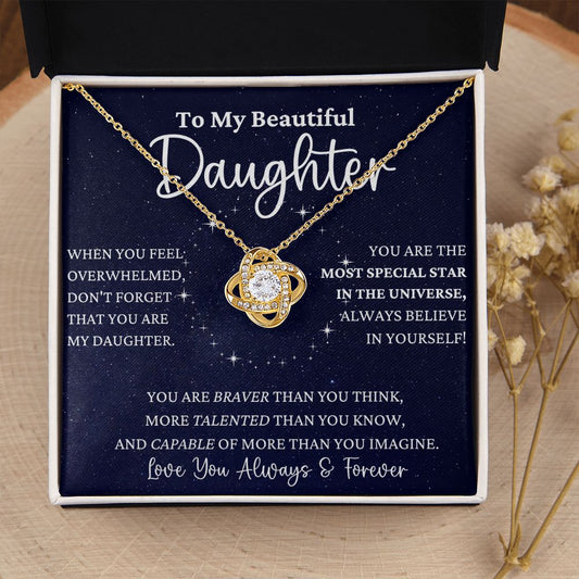 To My Daughter Necklace - Believe in Yourself