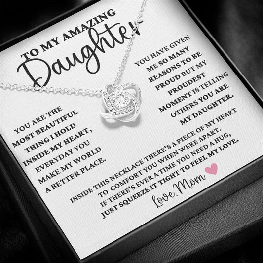 To My Amazing Daughter - Love Knot Necklace SJ02